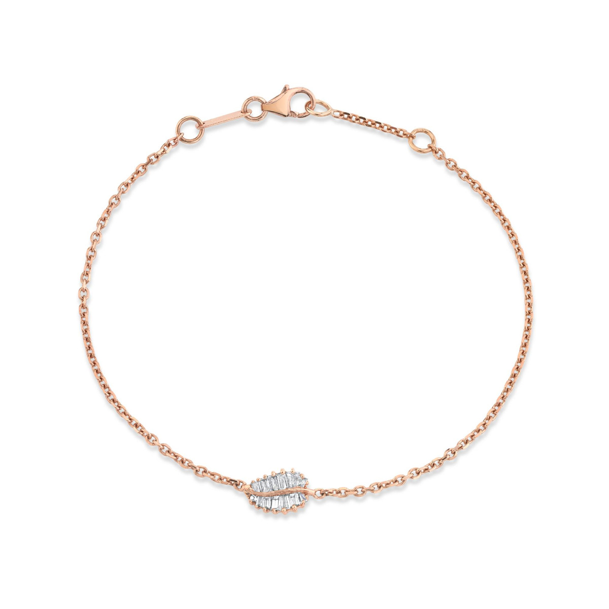 Anita Ko 18k Small Palm Leaf Diamond Chain Bracelet