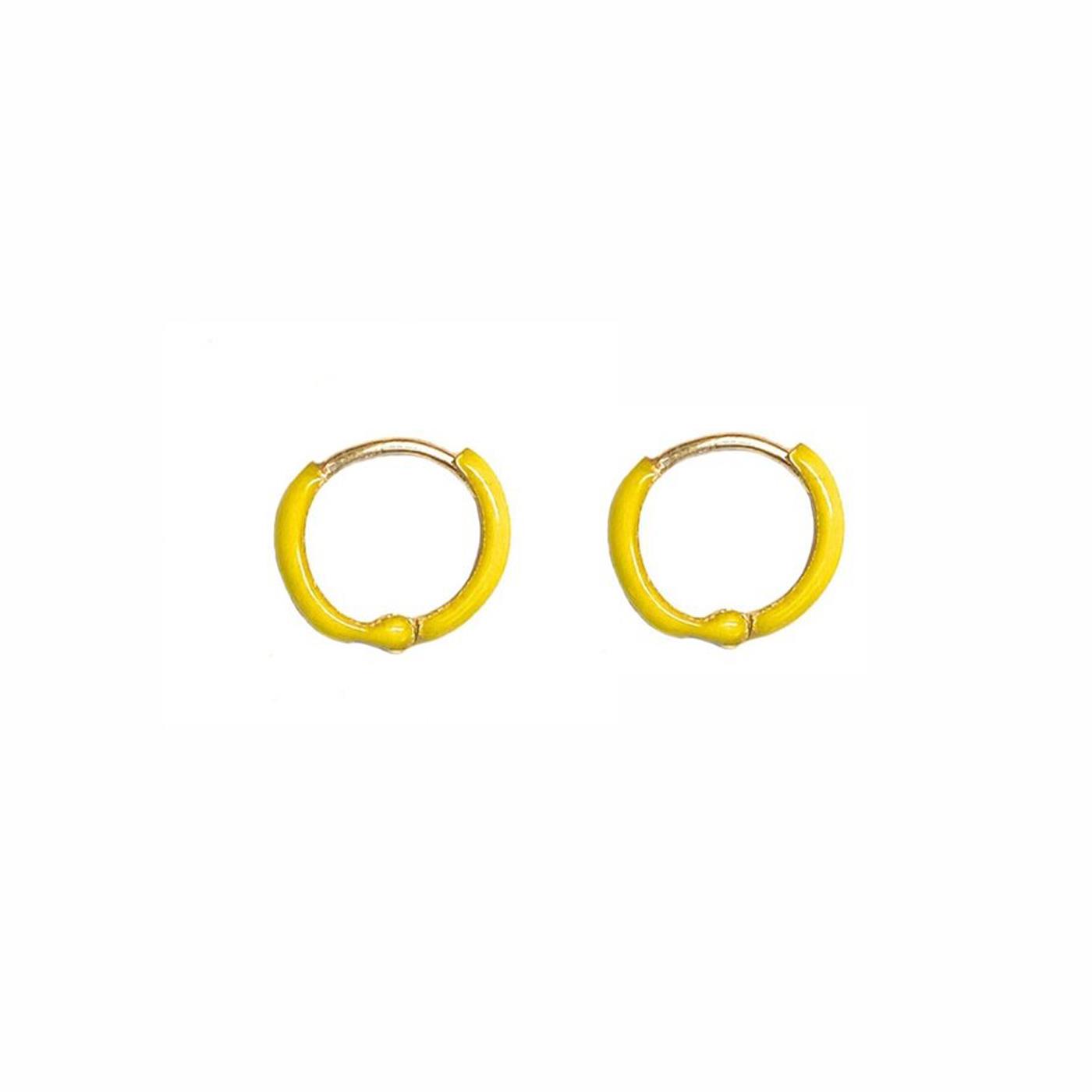 London Collection Unicorn Rainbow Sunshine Yellow Huggie Earrings
