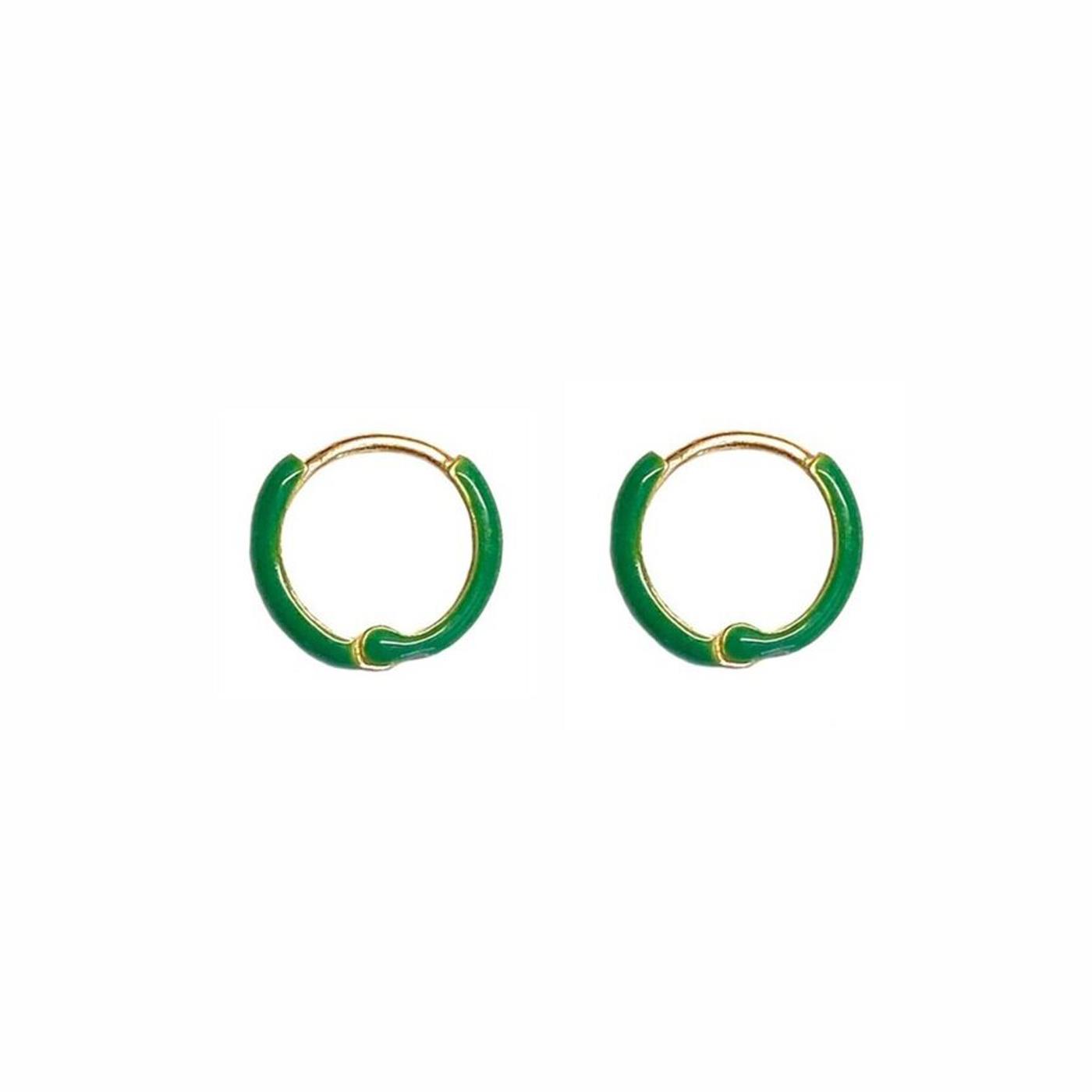 London Collection Unicorn Rainbow Green Grass Huggie Earrings