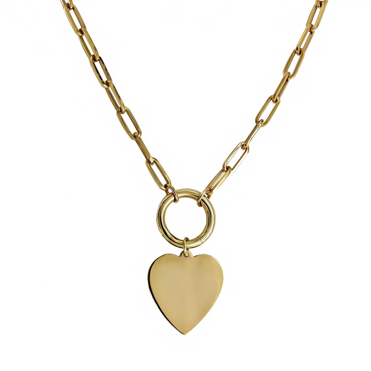 London Collection 14k Yellow Gold Large Circle Charm Holder