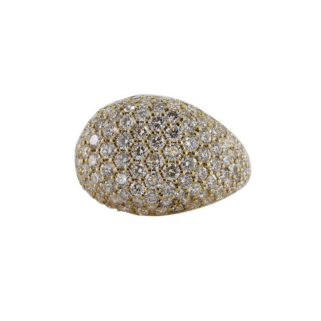 London Collection 18k Yellow Gold Pave Diamond Signet Ring