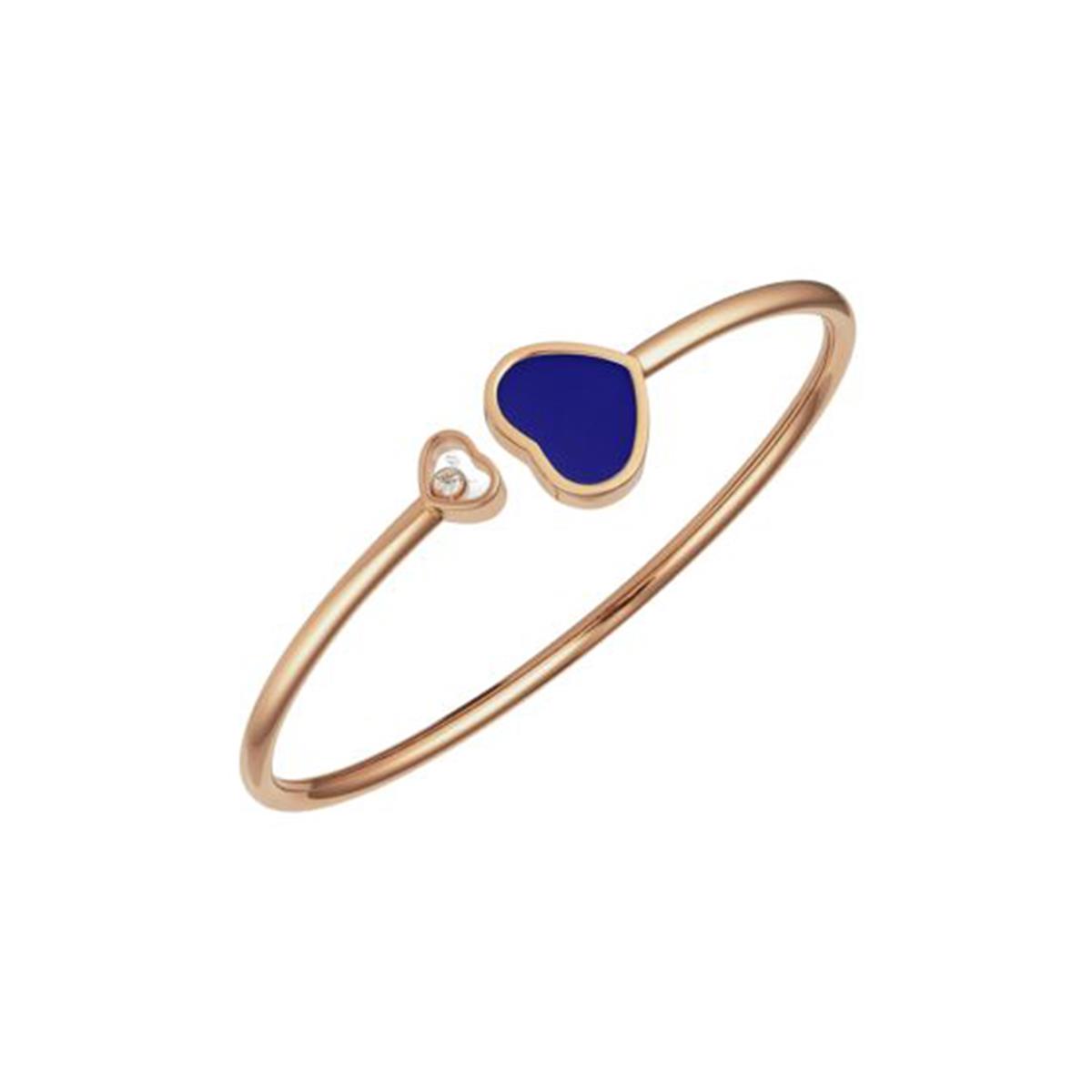 Chopard Happy Hearts Rose Gold Blue and Diamond Heart Bracelet