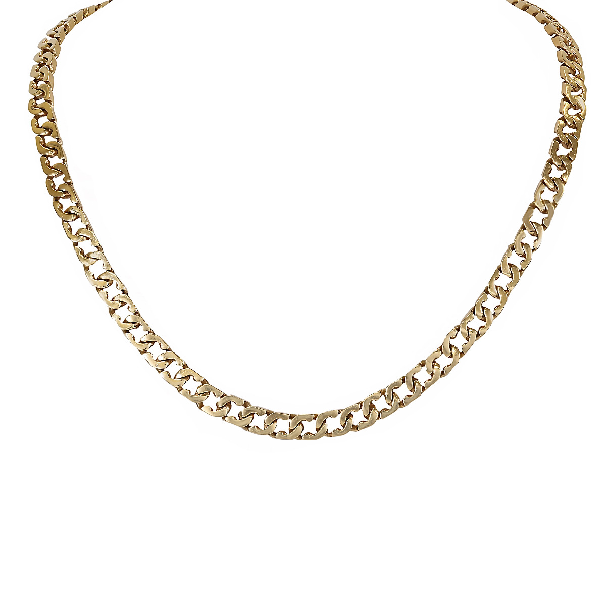 London Collection 14k Yellow Gold Flat Chain Link Necklace