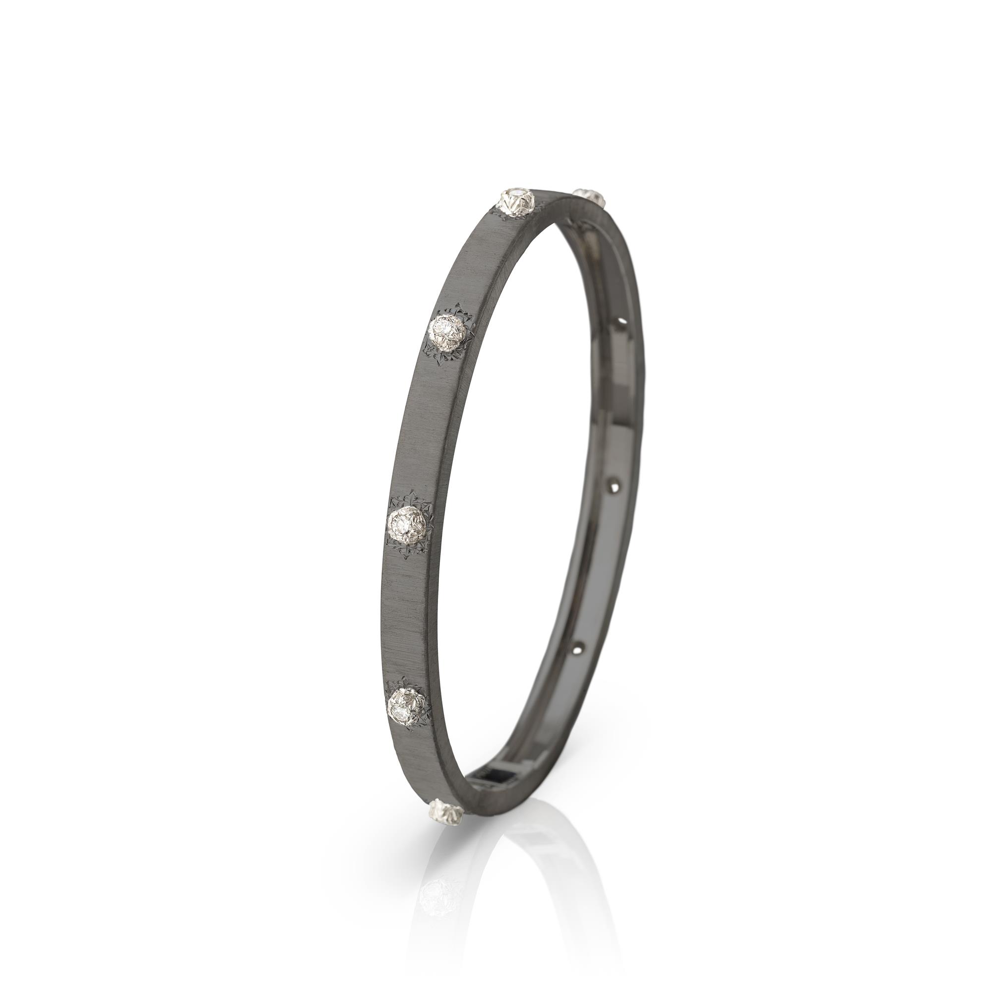 Buccellati Macri Classica 18k Black Gold Diamond Bangle