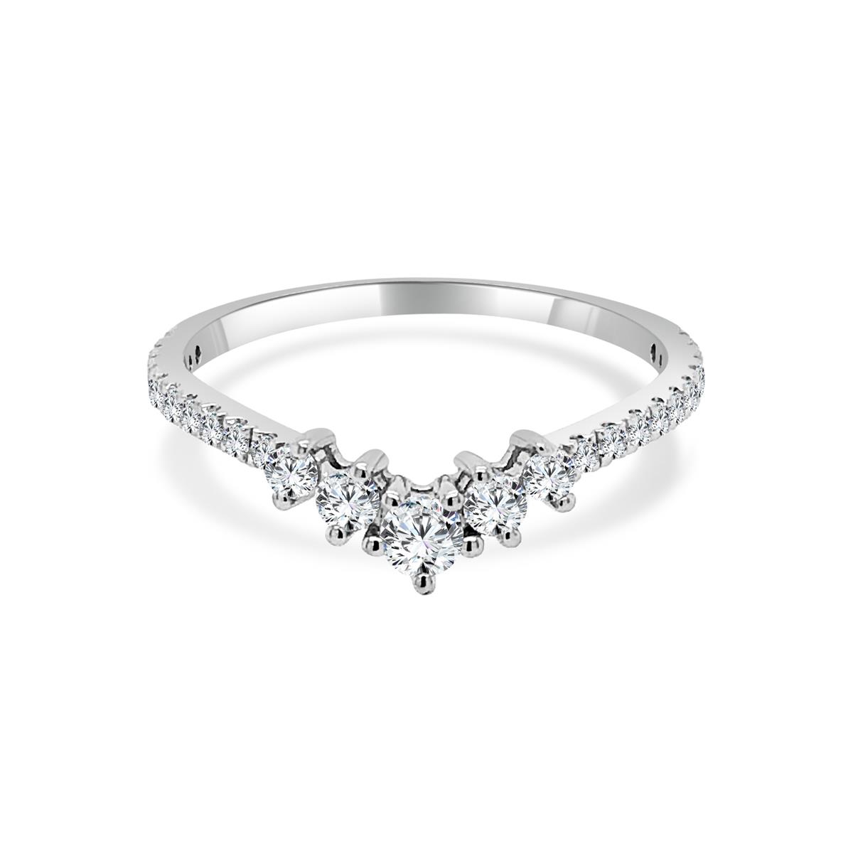 TWO by London 14k White Gold Diamond Petite Contour Band