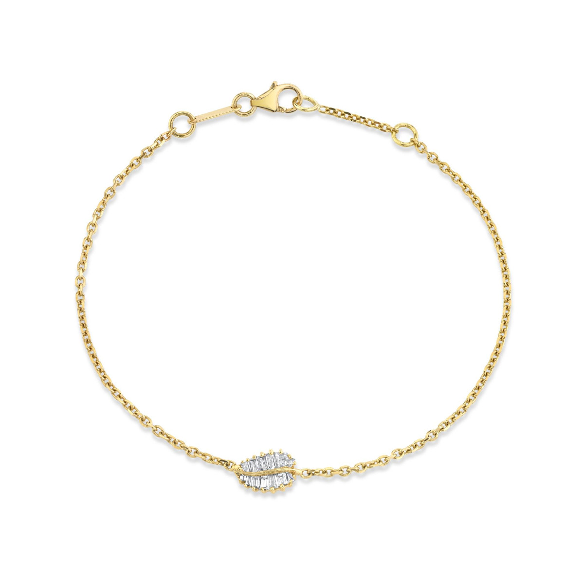 Anita Ko 18k Small Palm Leaf Diamond Chain Bracelet