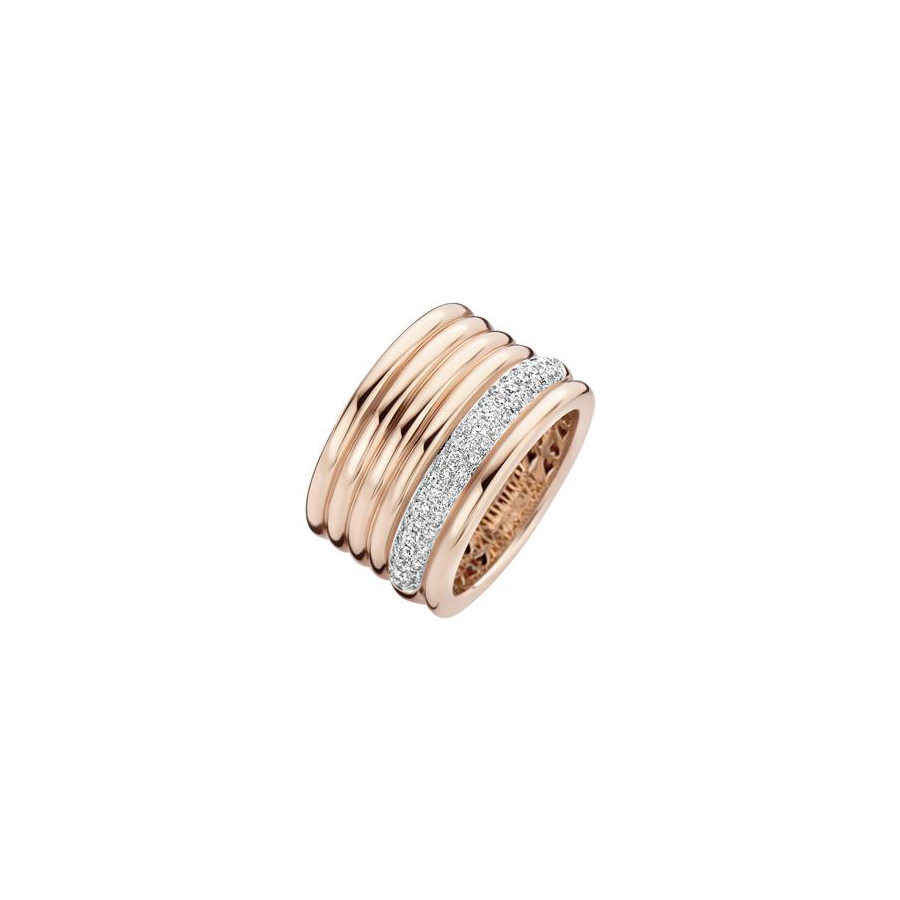 London Collection 18k Rose and White Gold Diamond Six Band Ring