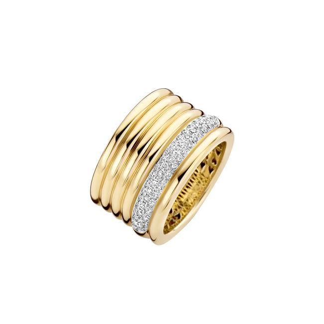 London Collection 18k Yellow and White Gold Diamond Six Band Ring