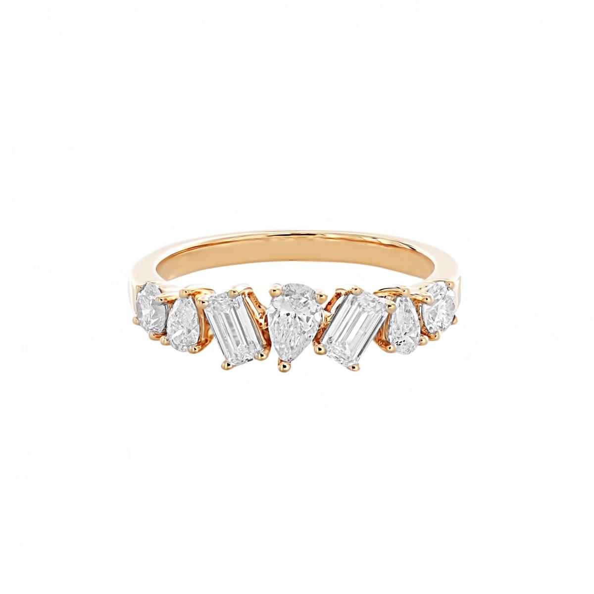 London Collection 18k Rose Gold Diamond Mixed Shape Ring