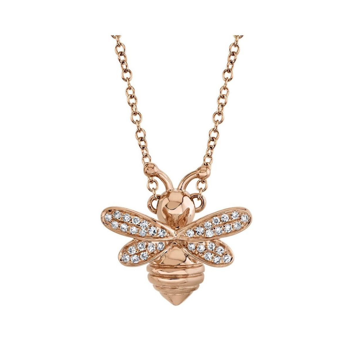 London Collection 14k Diamond Bee Pendant Necklace