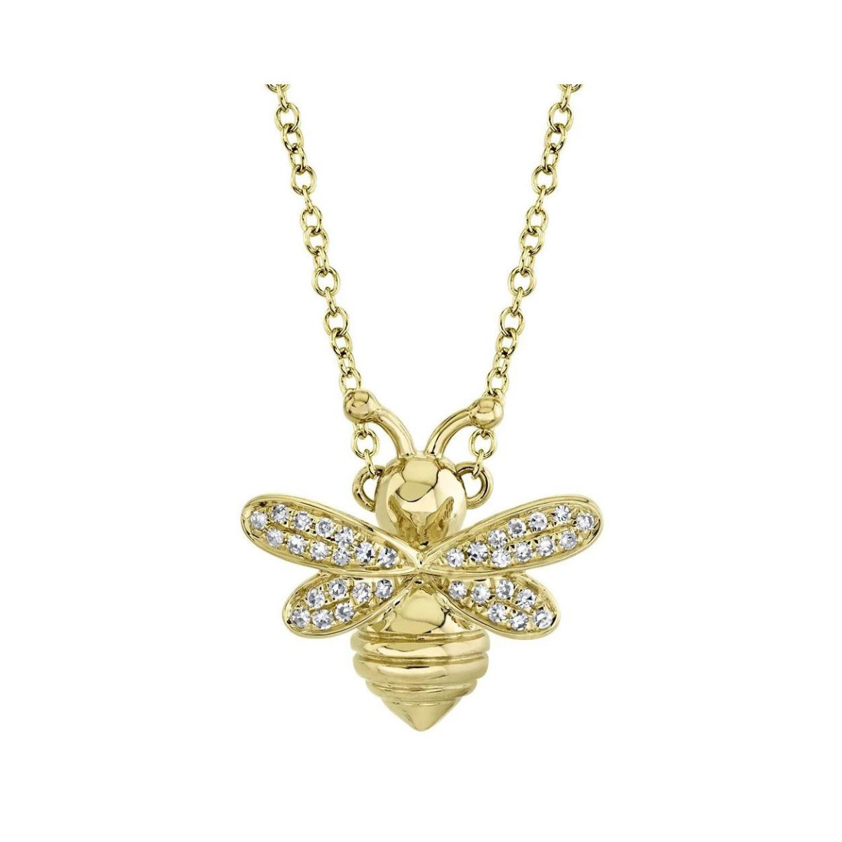 London Collection 14k Diamond Bee Pendant Necklace