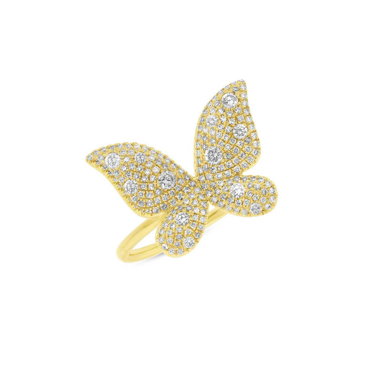 London Collection 14k Gold Diamond Butterfly Ring