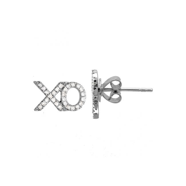 London Collection 14k White Gold Diamond XO Earrings