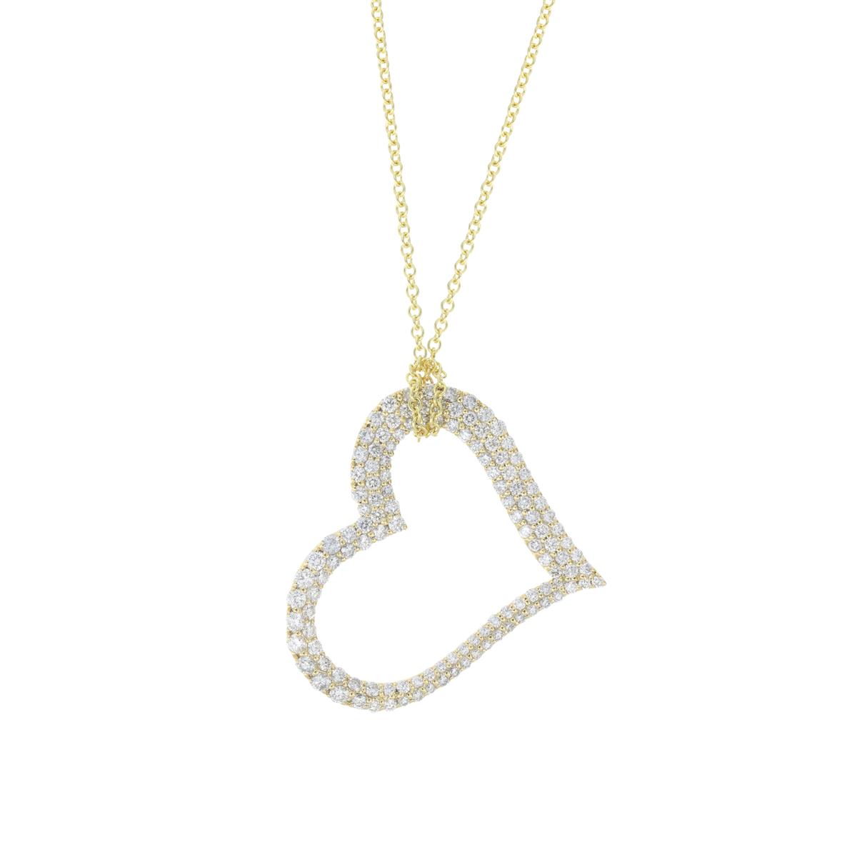 London Collection 18k Large Pave Heart Pendant Necklace