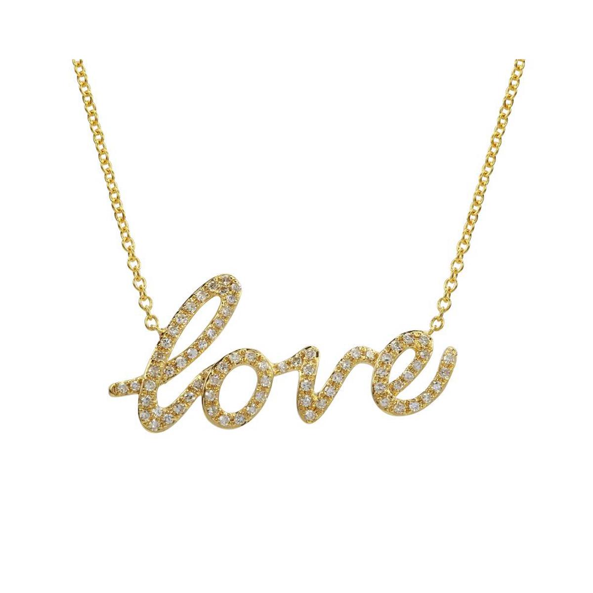 London Collection Yellow Gold Diamond Love Necklace