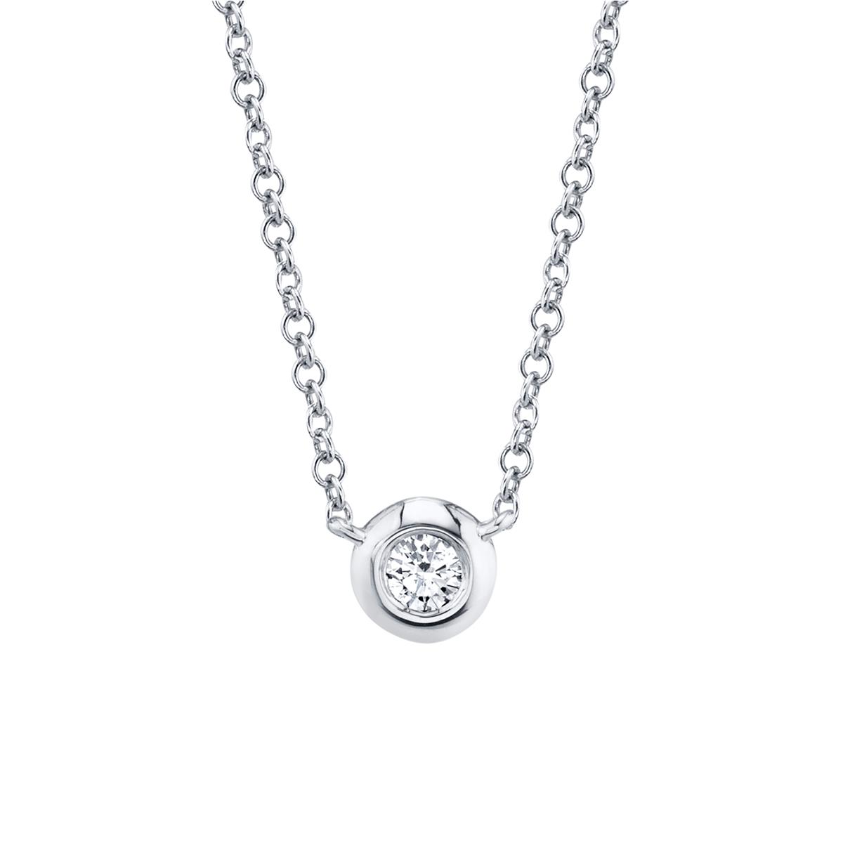 London Collection 14k Gold Bezel Set 0.20ct Diamond Necklace