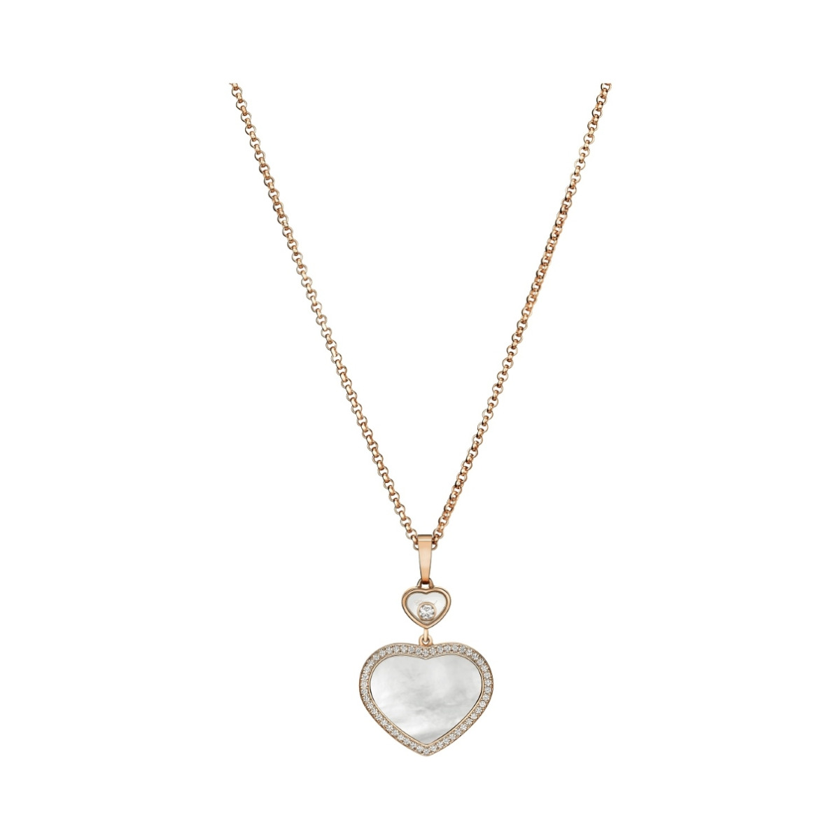 Chopard Happy Hearts Mother of Pearl Diamond Heart Necklace