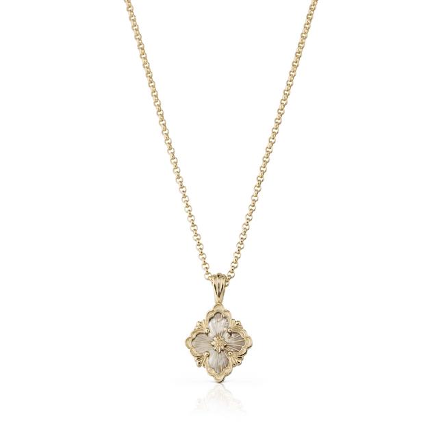 Buccellati Opera Tulle 18k Yellow Gold Mother of Pearl Pendant Necklace