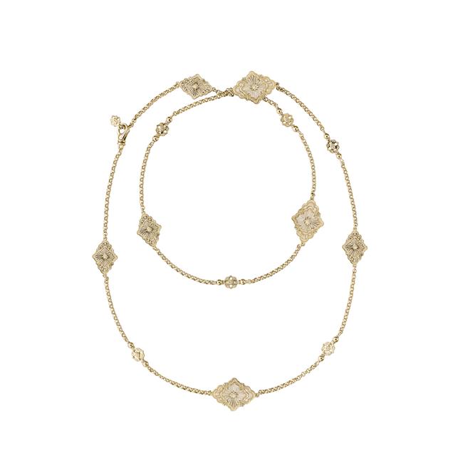 Buccellati Opera Tulle 18k Yellow Gold Diamond Mother of Pearl Necklace