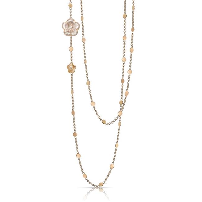 Pasquale Bruni Bon Ton Sautoir 18k Rose Gold Diamond Rock Crystal Necklace