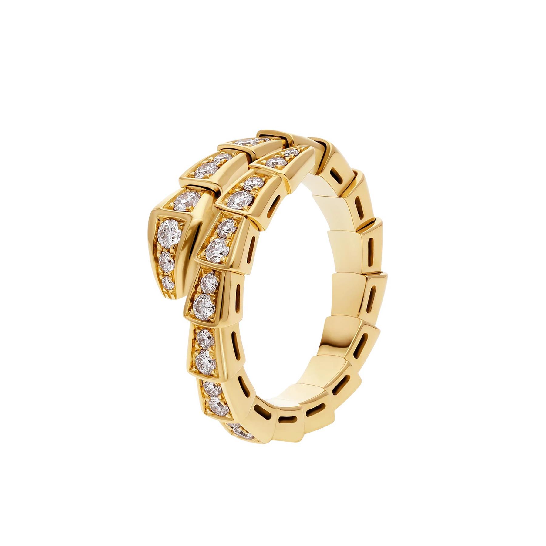 Bvlgari Serpenti Viper 18k Yellow Gold Diamond Ring
