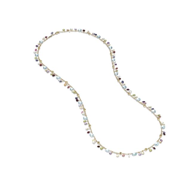 Marco Bicego Paradise 18k Yellow Gold Mixed Gemstone and Sky Blue Topaz Necklace