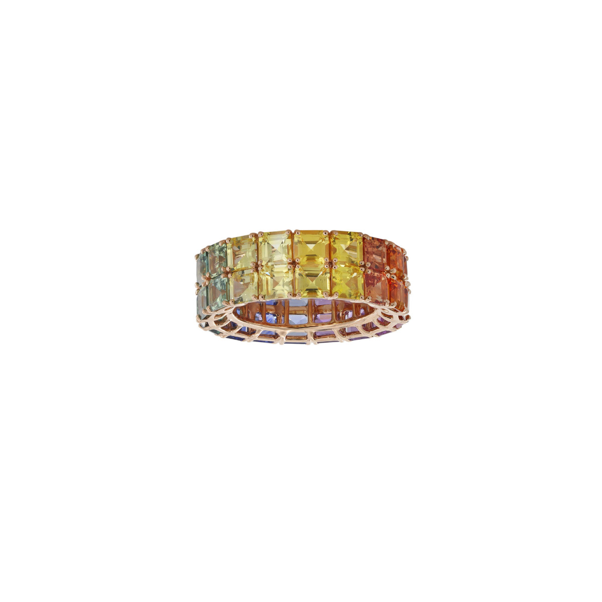 London Collection Rose Gold Double Sapphire Eternity Band