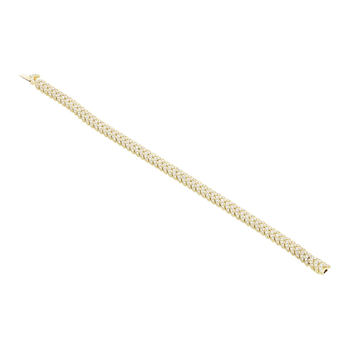 London Collection 18k Gold Pave Diamond Chevron Bracelet
