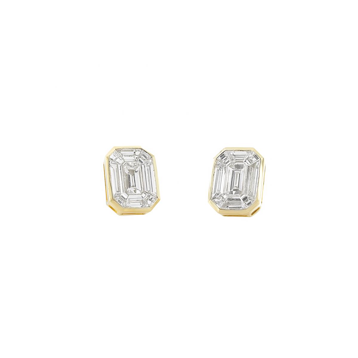 Illusions But Make Them Triple Diamond Earrings