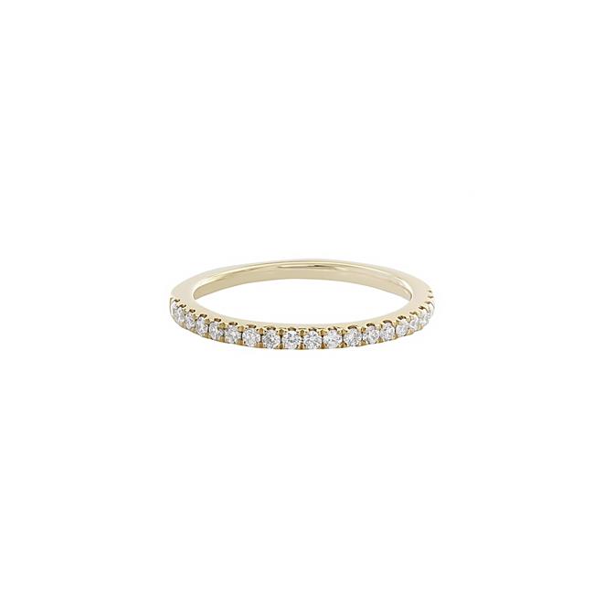London Collection 14k Yellow Gold Pave Diamond 1/2 Way Band Ring