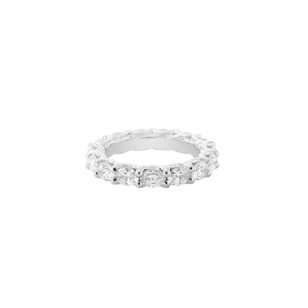 London Collection 14k White Gold 15 Oval Diamond East West Eternity Band