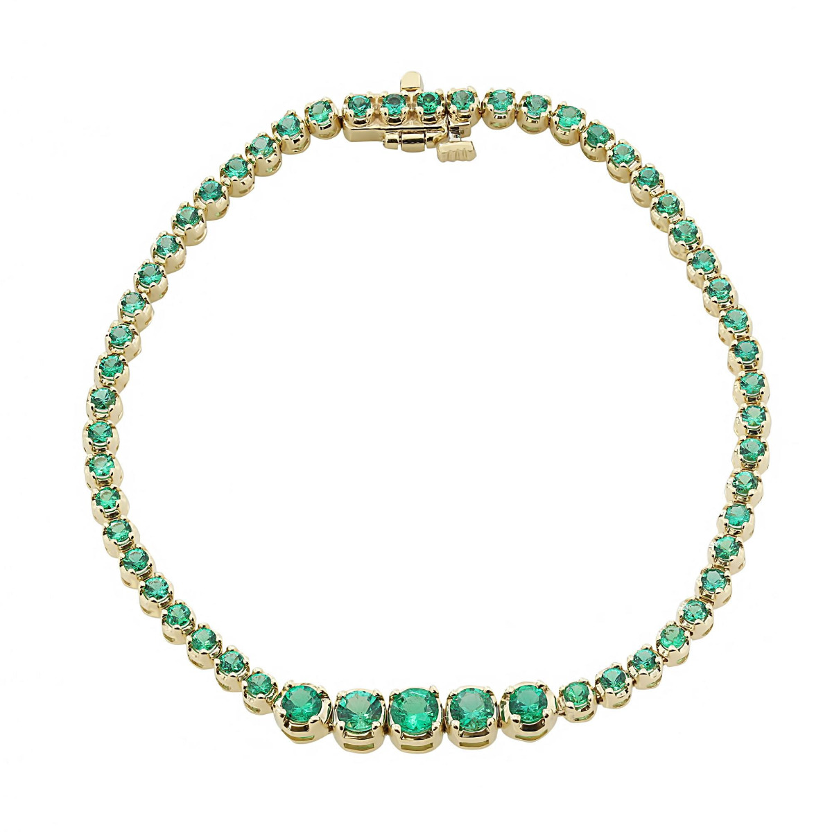 London Collection 18k Yellow Gold Graduated Gemstone Bezel Bracelet