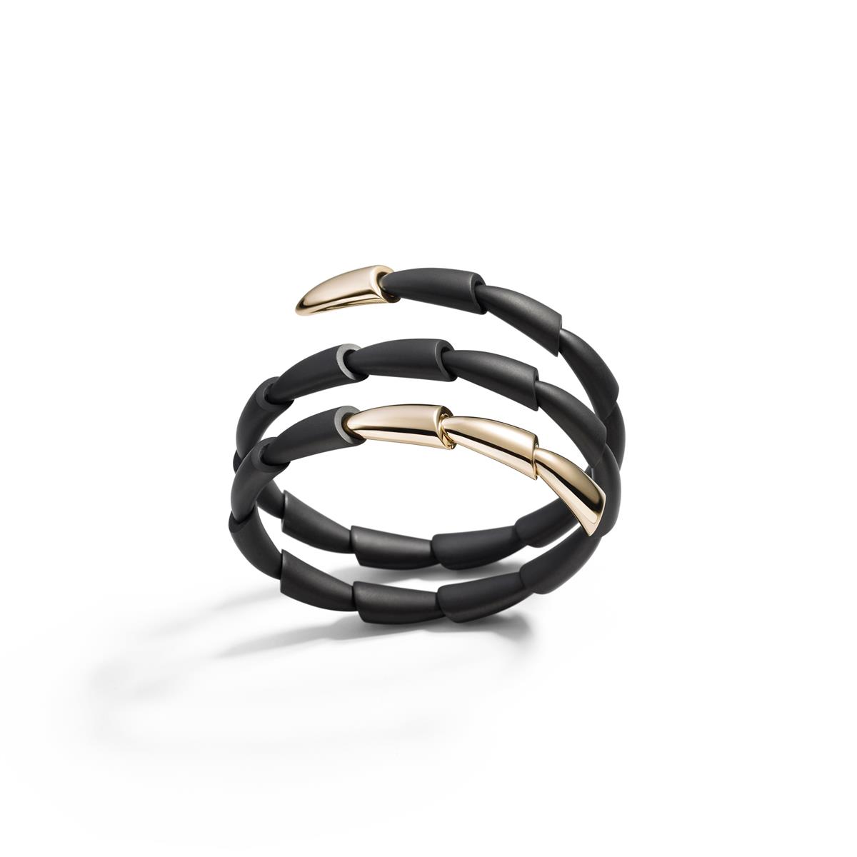 Vhernier Calla 18k Rose Gold and Black Titanium Wrap Bracelet