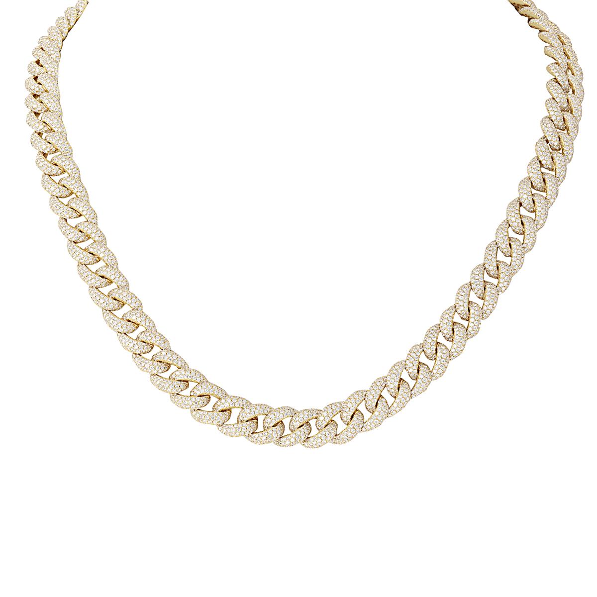 London Collection 18k Gold Pave Diamond Curb Link Necklace