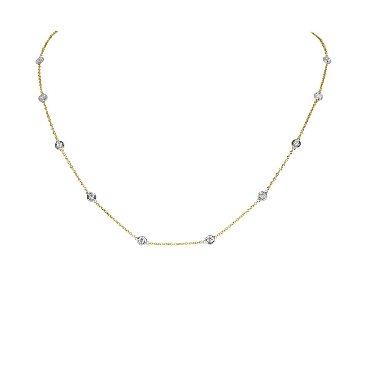 London Collection 14k Yellow Gold Diamonds By The Yard Necklace