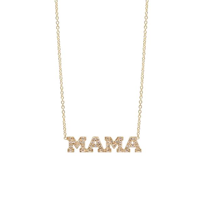 Zoe Chicco 14k Yellow Gold Diamond Mama Necklace