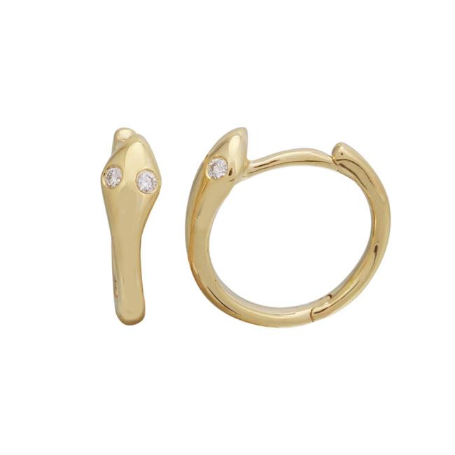 London Collection 14k Yellow Gold Snake Hoop Earrings