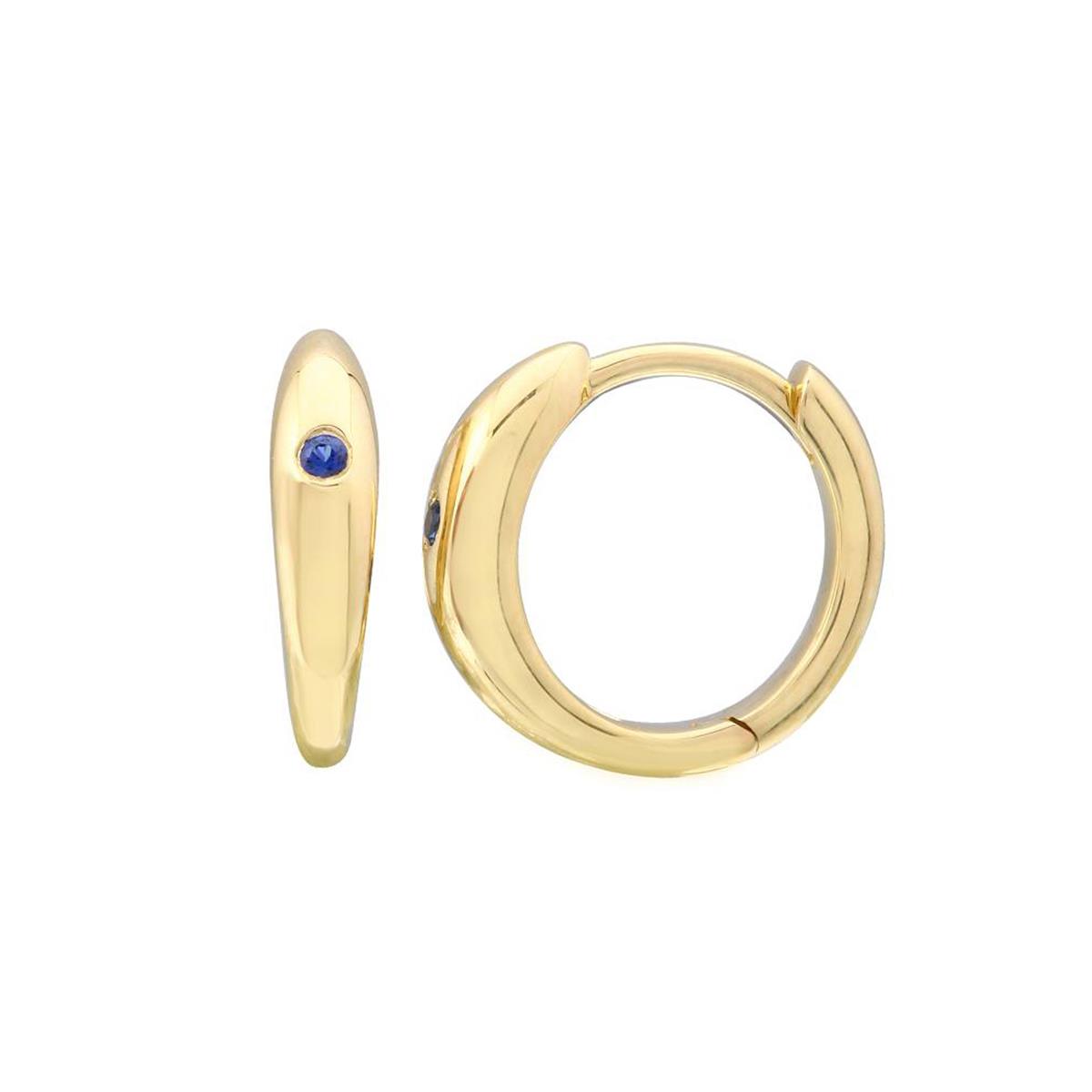 London Collection 14k Gemstone Tapered Huggie Earrings
