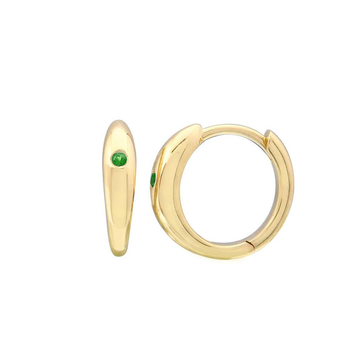 London Collection 14k Gemstone Tapered Huggie Earrings