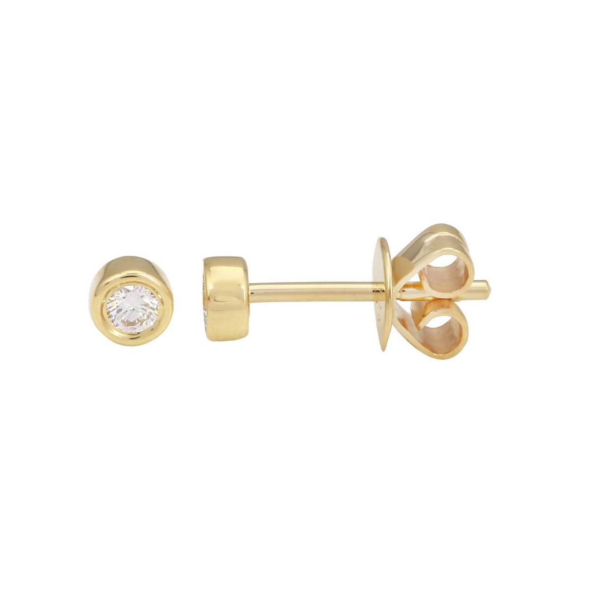 London Collection 14k Bezel Set Diamond Stud Earrings 