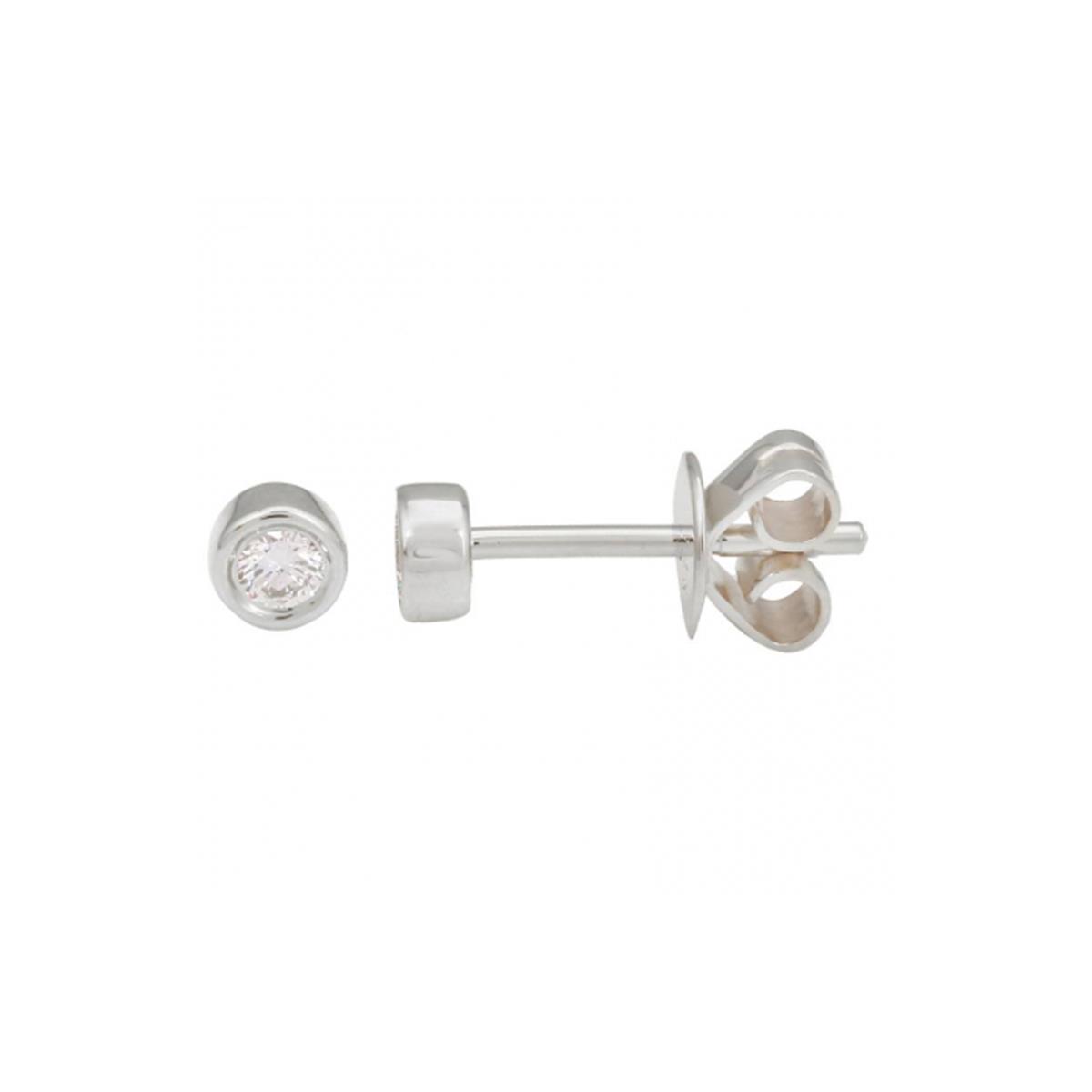 London Collection 14k Bezel Set Diamond Stud Earrings 