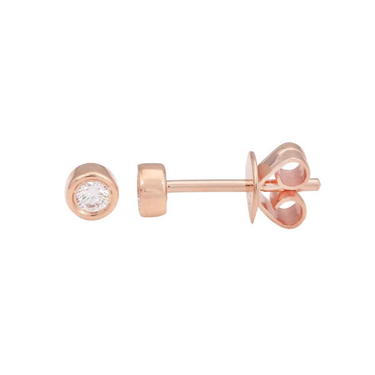 London Collection 14k Bezel Set Diamond Stud Earrings 