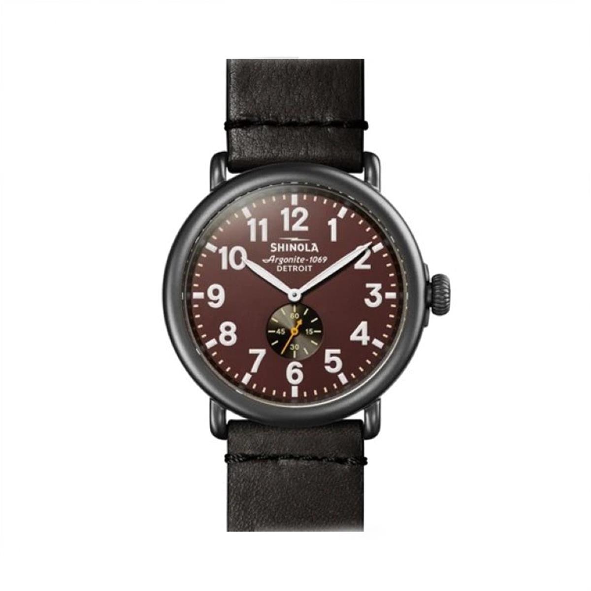 Shinola Runwell Sub Second 47mm Black Leather Strap