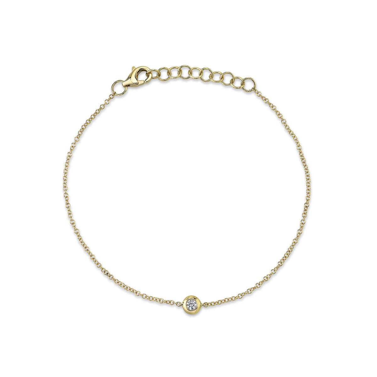 London Collection 14k Yellow Gold Bezel Set Diamond Bracelet