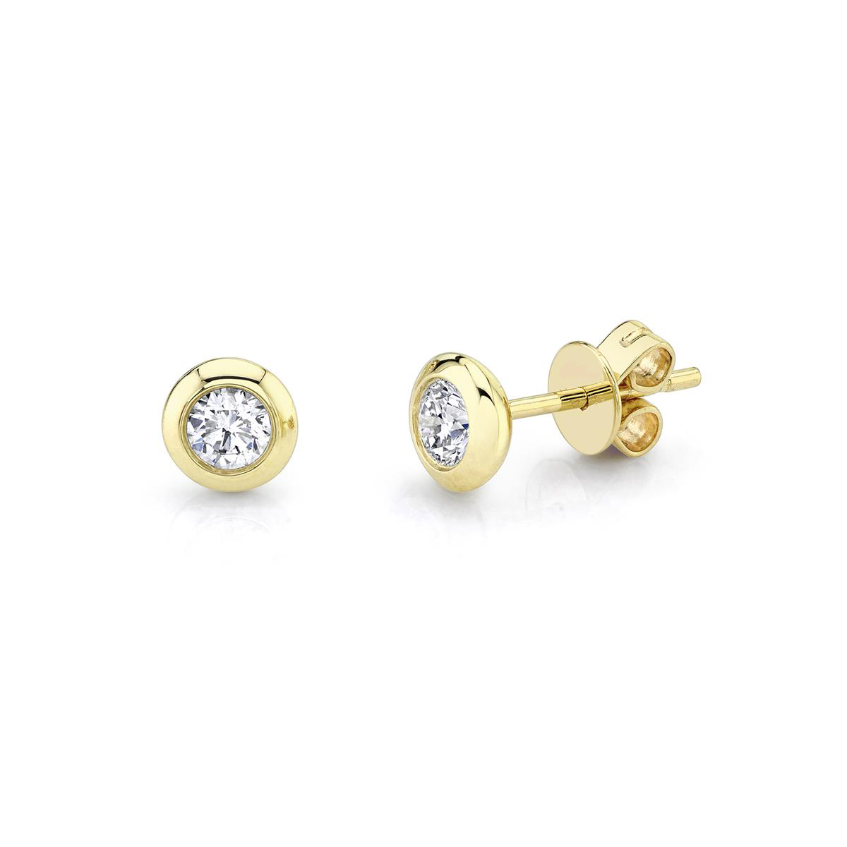 London Collection Bezel Set Round Diamond Studs