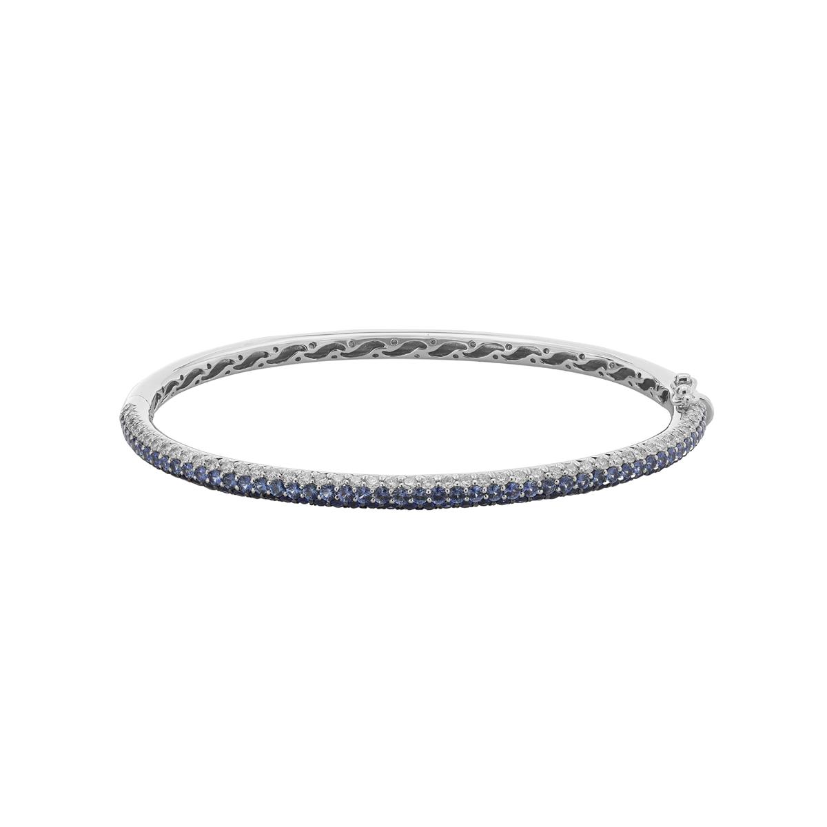 London Collection 18k White Gold Sapphire and Diamond Ombre Bangle Bracelet