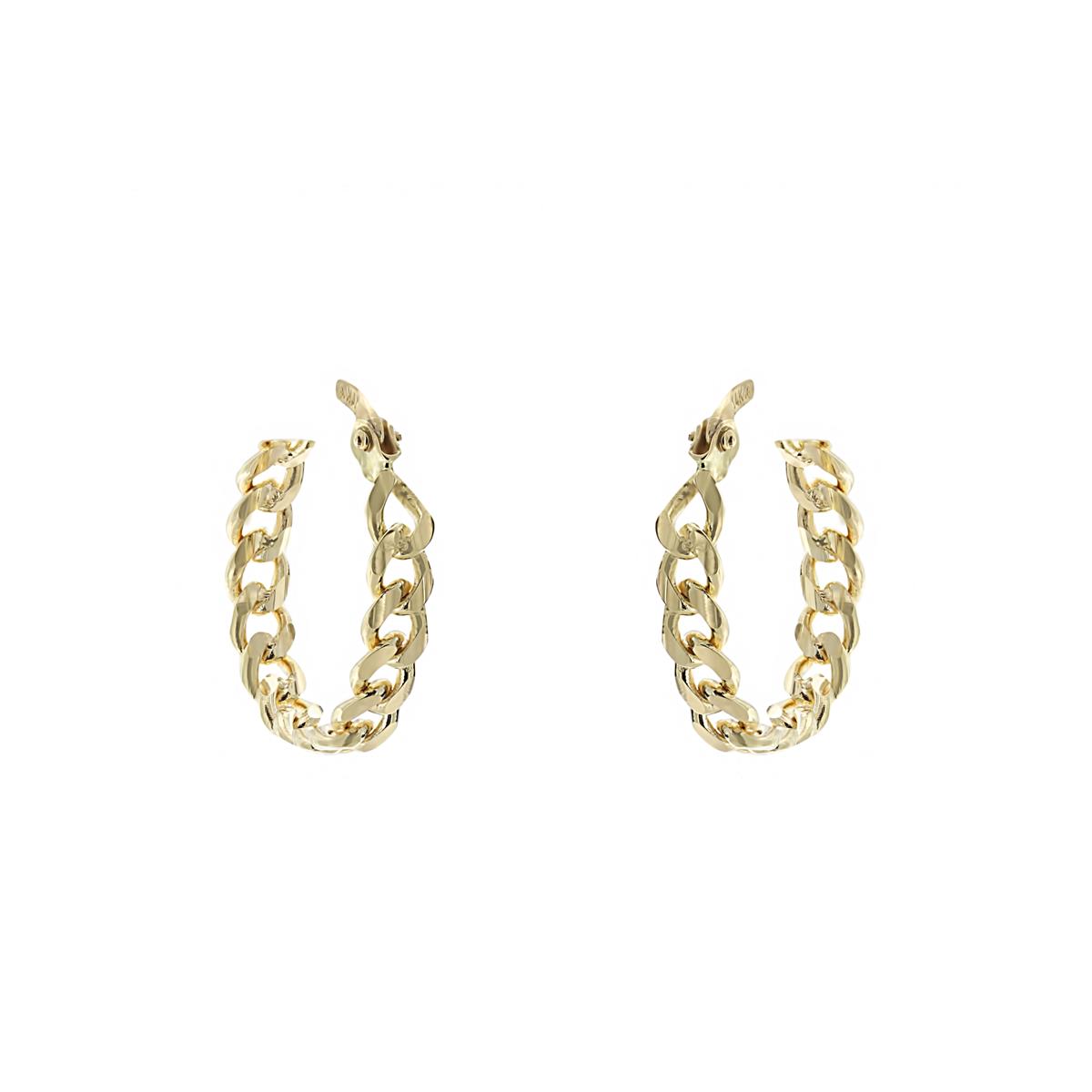 London Collection 14k Yellow Gold Curb Link Hoop Earrings