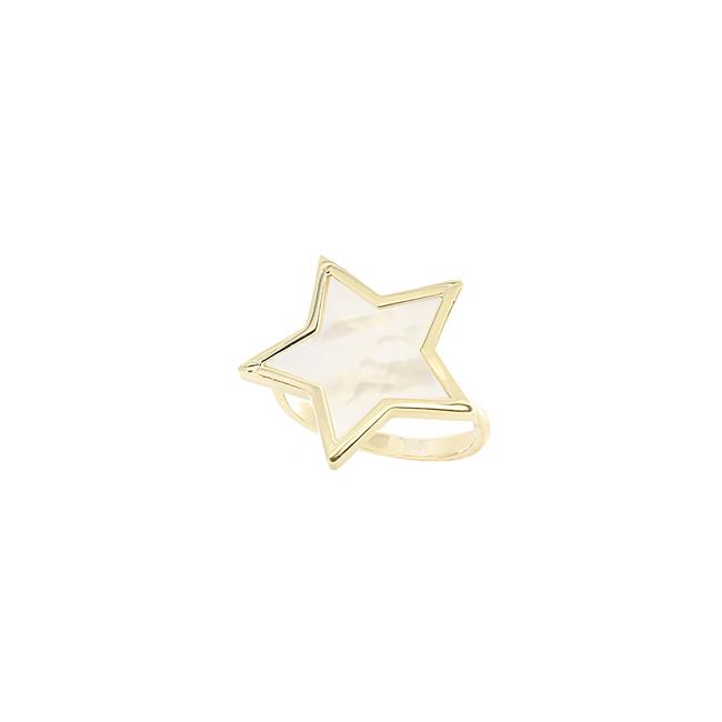 London Collection 14k Yellow Gold Mother of Pearl Large Star Ring
