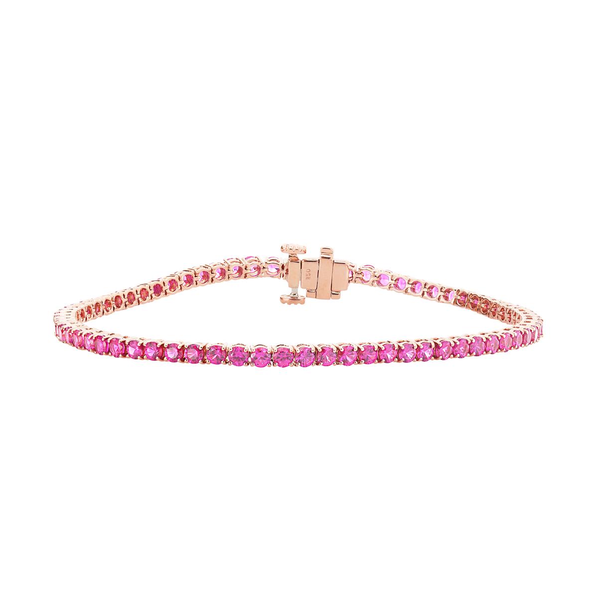London Collection 18k Rose Gold Pink Sapphire Tennis Bracelet
