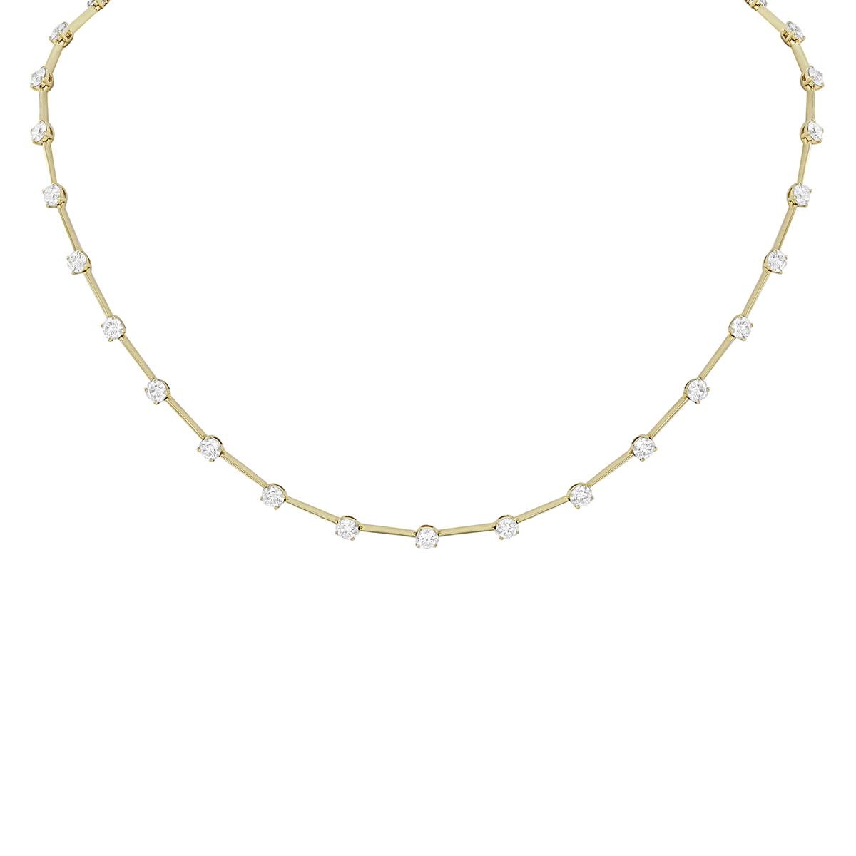 London Collection 18k Yellow Gold Prong Set Diamond Bar Necklace